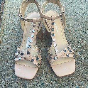 Women’s 6.5 MARC FISHER STUDDED ANKLE STRAP HEELS- NEVER WORN! -see tag in pic